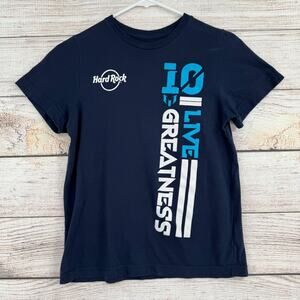 Messi x Hard Rock Live Greatness 10 T-Shirt Youth Medium Navy Blue